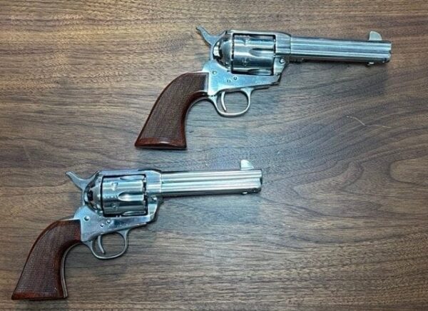 Pair of cimarron evil roy competition single action revolvers 45 colt saa - image 6