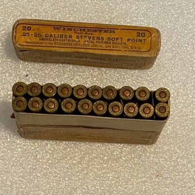 20 true rds. 25-25 stevens by wra smokeless sp no 223 rem