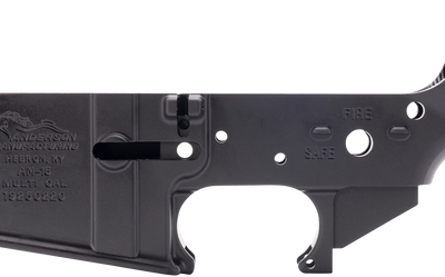 Anderson AR 15 Stripped Lower Receiver, Multi Caliber, Black Aluminum