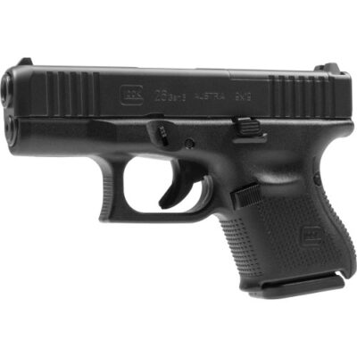 Glock G26 Gen 5 M.O.S. 9mm, 3.43" Barrel, Black, Fixed Sights, 10rd