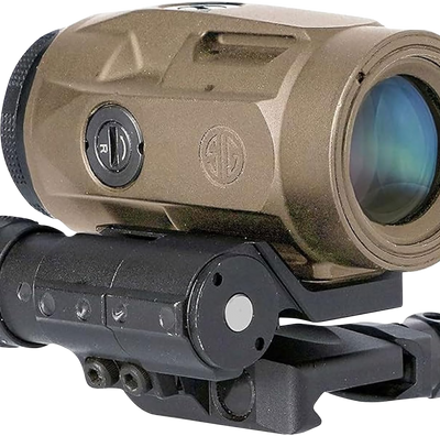 Sig Sauer Electro Optics Juliet 3 Micro Magnifier, 3x22mm, Flat Dark Earth, 90 Degree Flip to Side Mount