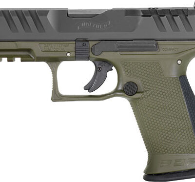 Walther PDP 9mm, 4" Barrel, Black Slide/Green Frame, Adjustable Rear Sight, Optics Ready, 15rd