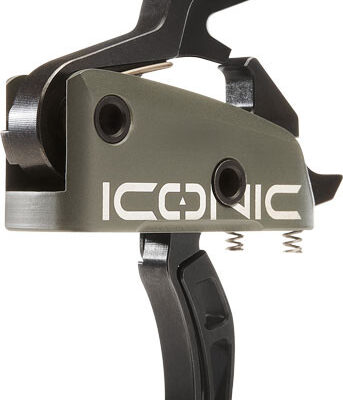 Rise Armament Iconic Two-Stage Curved Trigger, 2 lbs Draw Weight, Green Finish, AR-15, AR-10