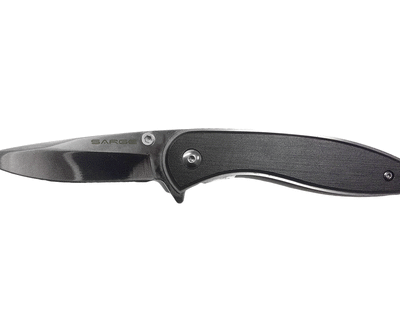 Sarge knives, hornet-black brushed swift assist folder, 7. 5" open, 4. 25" closed